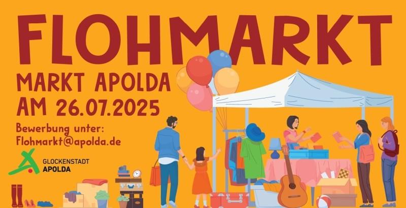 Plakat mit Flohmarktstand