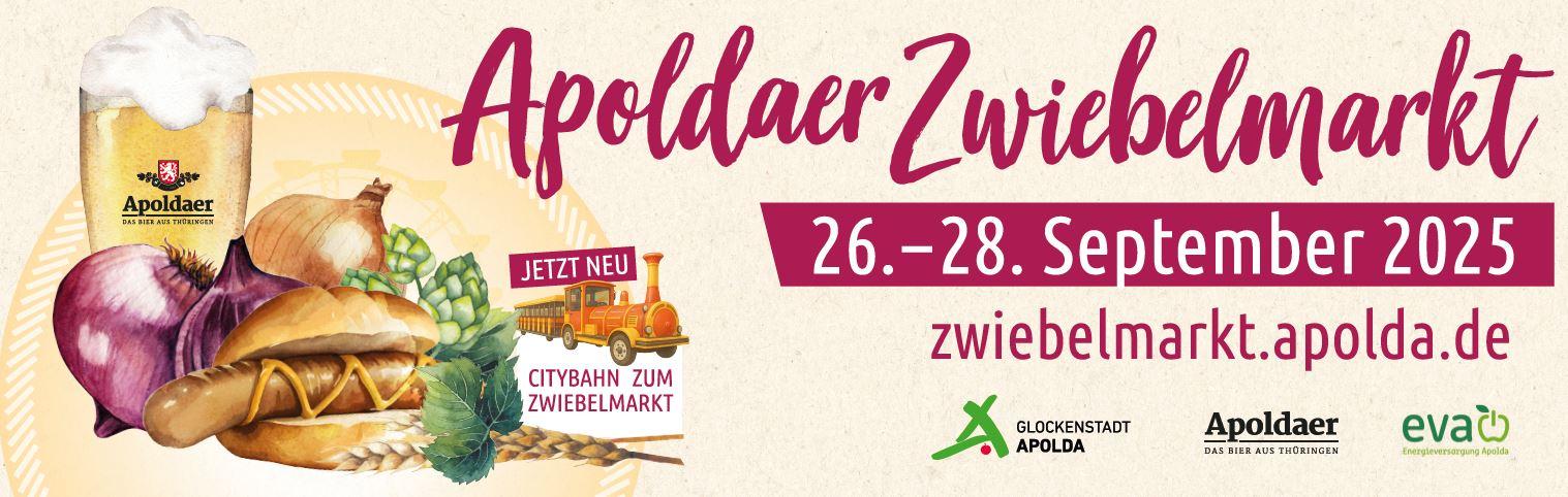 Veranstaltungsbanner Apoldaer Zwiebelmarkt 2025