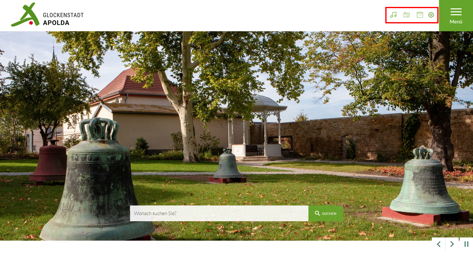 Links auf der Startseite