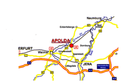 Bild: Landkarte von Apolda und Umgebung