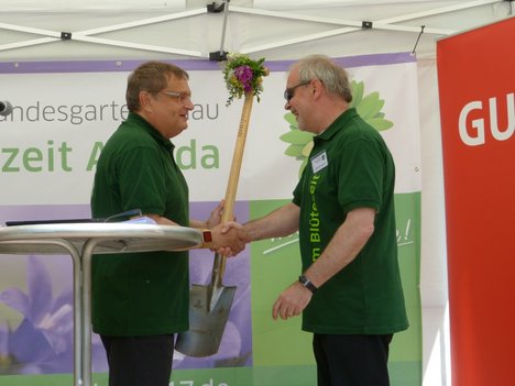 Juli: Baustellenübergabe Landesgartenschau